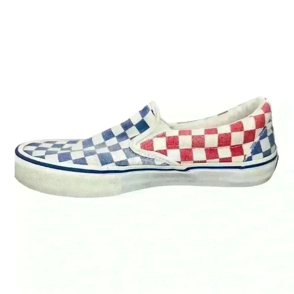 Vans Classic Slip-On Checkerboard Red Blue M 6.5 / W 8 pre-owned - Picture 3 of 11
